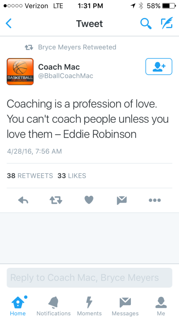 Coaching is a profession of love